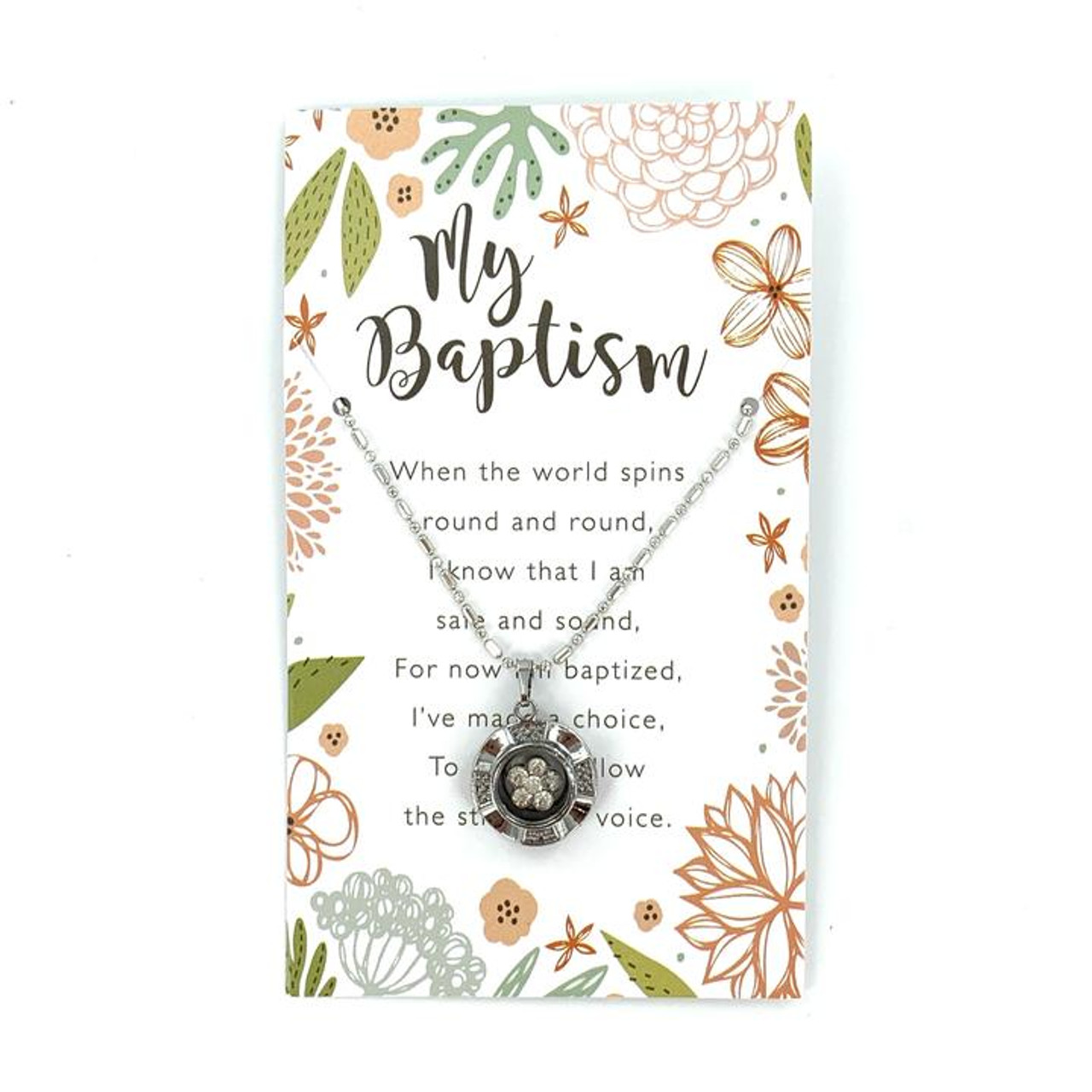    Baptism Necklace - White Spinner