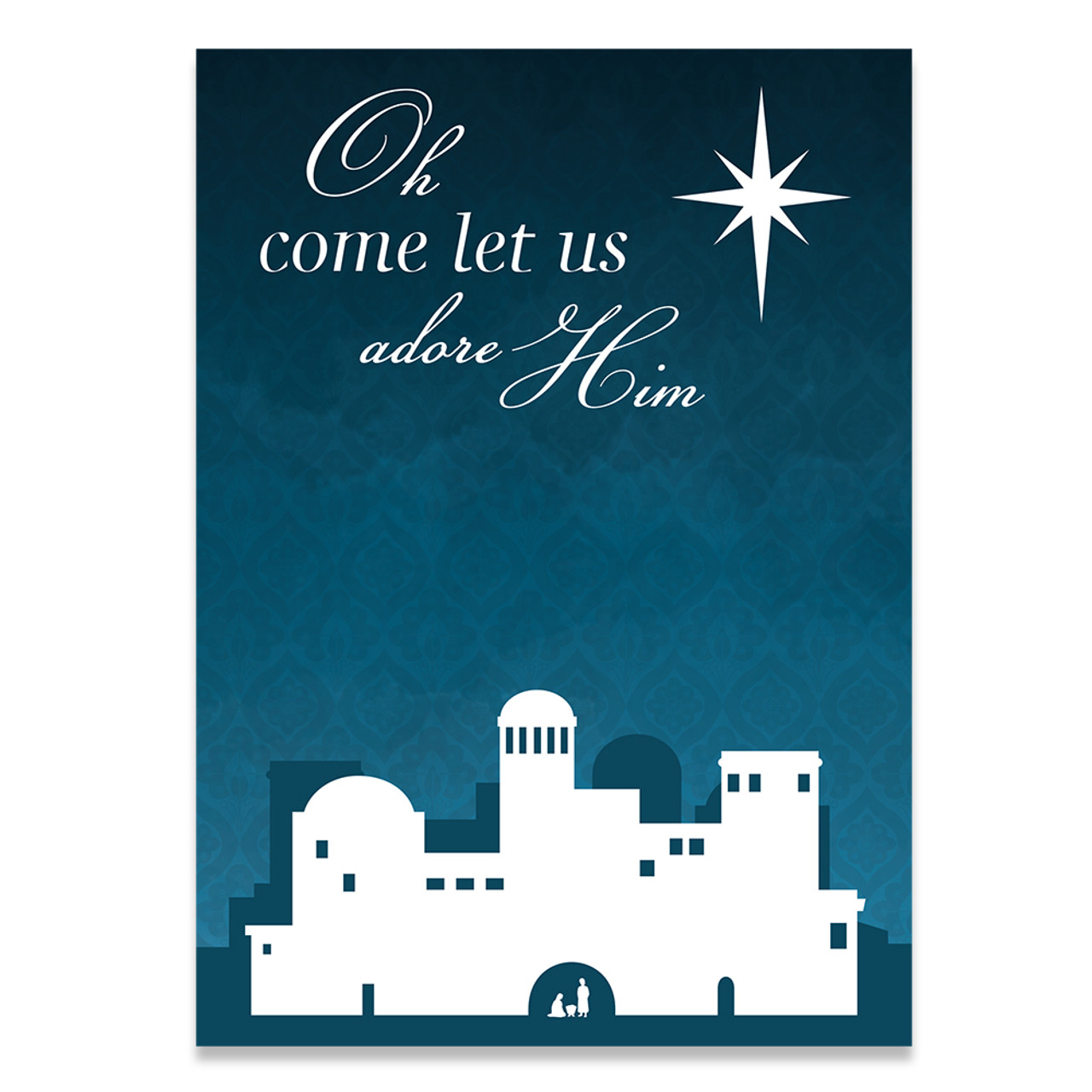 Oh Come Let us Adore Him Christmas Card