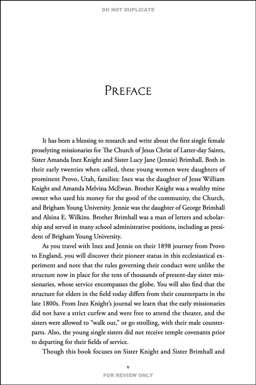 The Sister Preachers: Based on the True Story of the First Sister Missionaries in 1898 (Paperback)