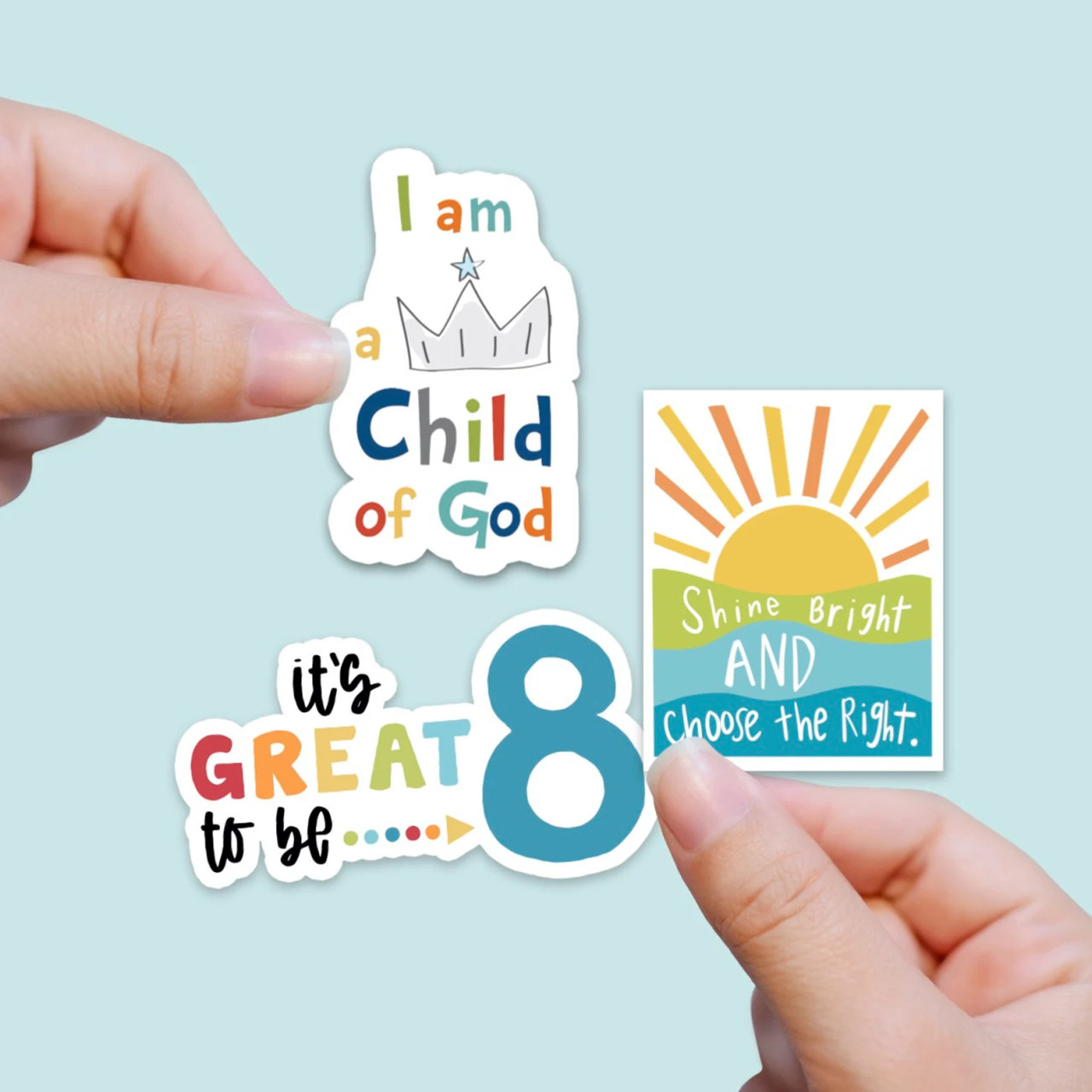 Primary Sticker Bundle, Great To Be 8, Baptism, CTR (Blue)*
