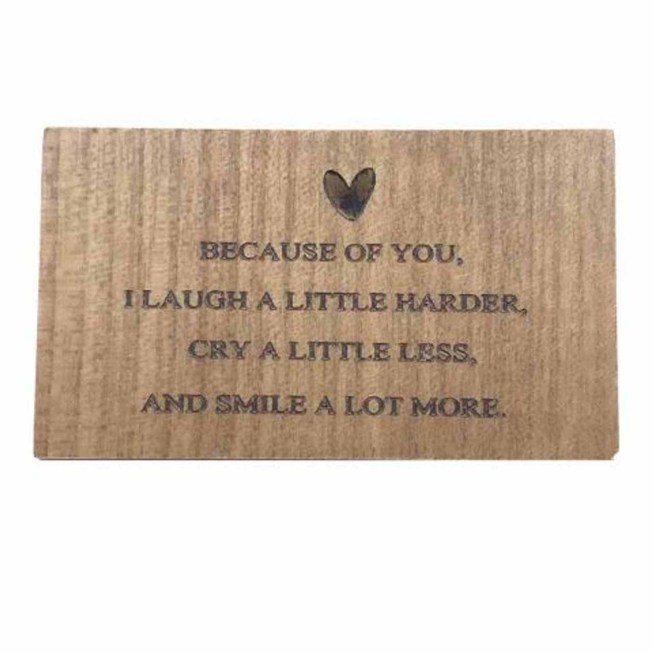 Because Of You Wood 2x3.5  (Magnet)
