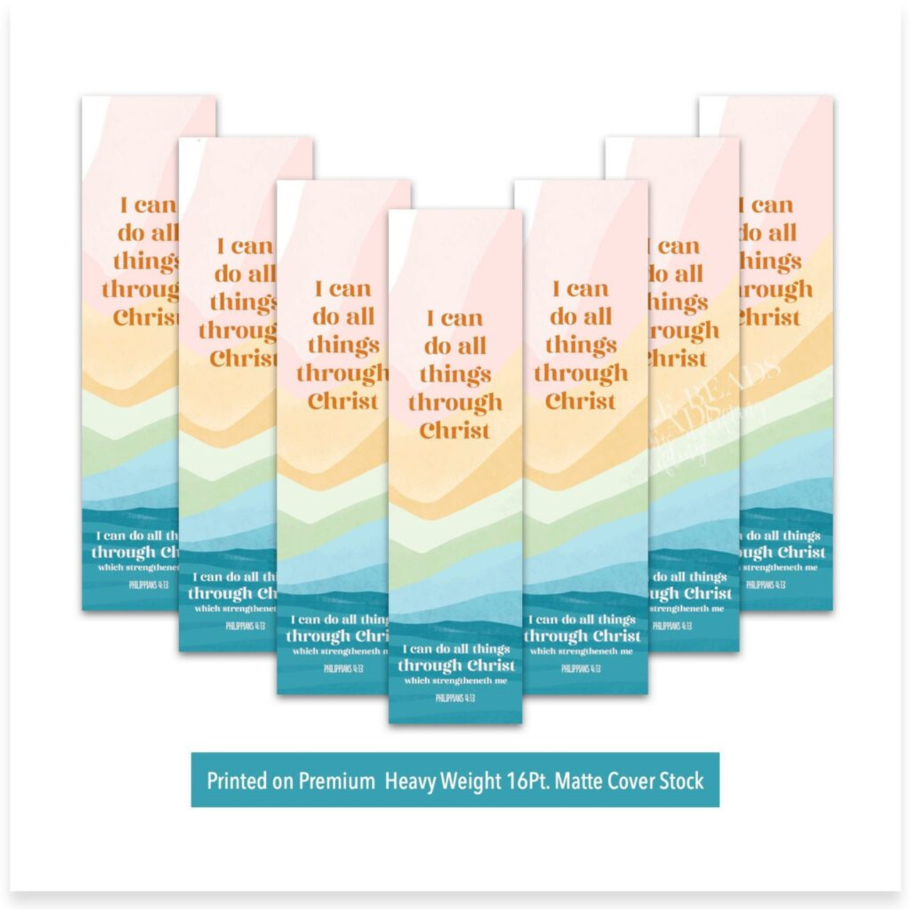 2023 I Can Do All Things Through Christ - Pastel Sunrise (Bookmark)*