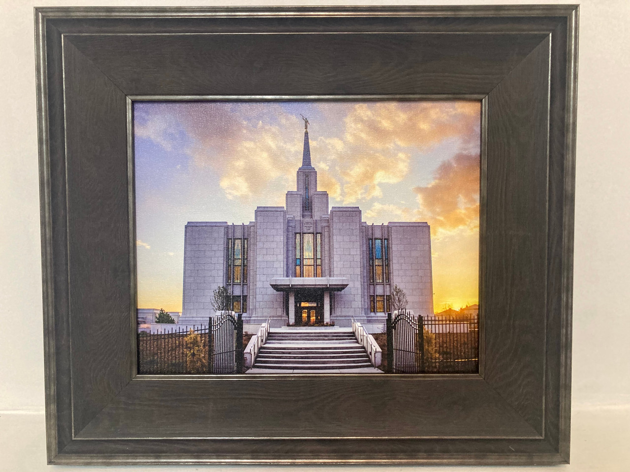 Calgary Temple - Gold Sunbursts by Scott Jarvie 12x15 Framed Canvas (While Supplies Last)