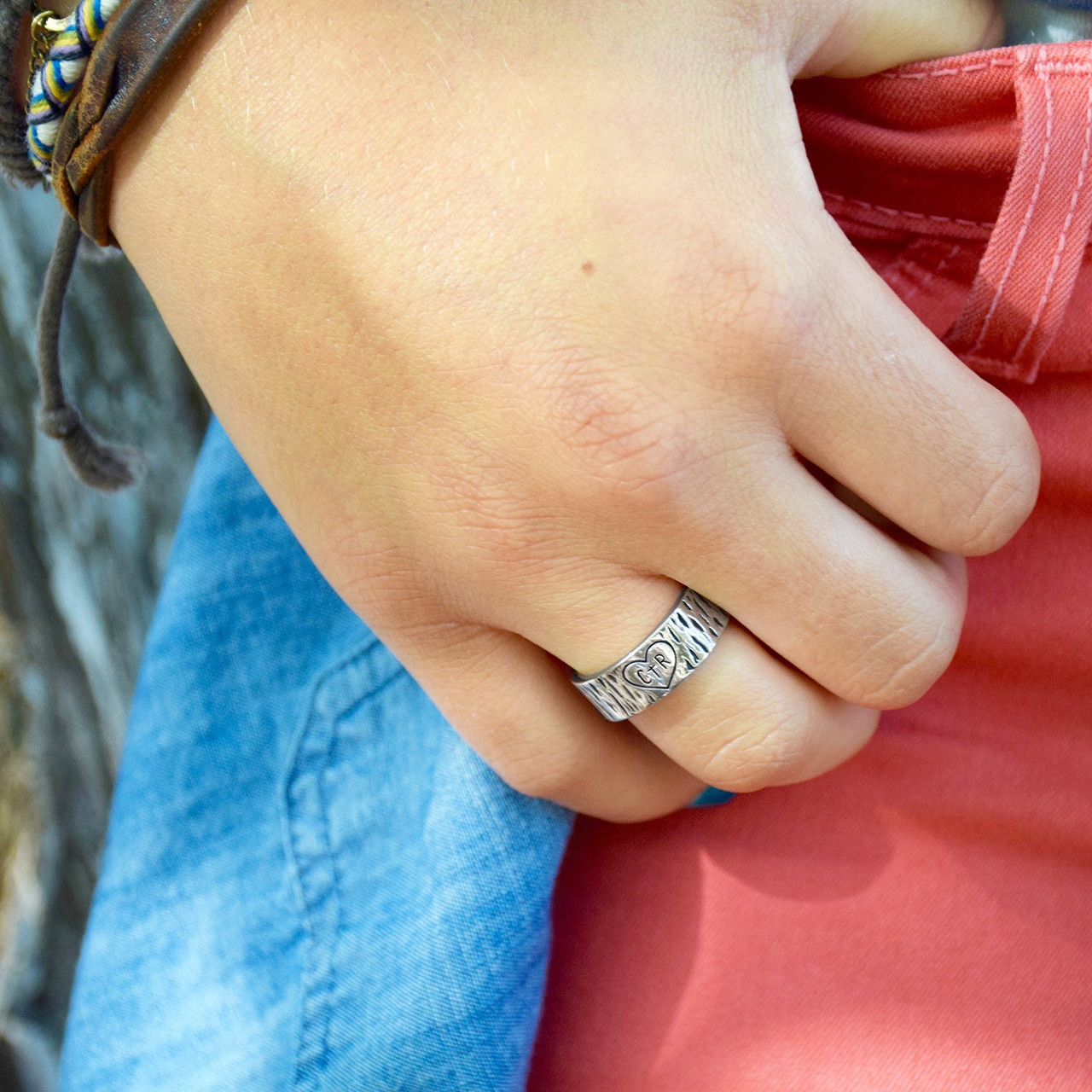 Carved Heart CTR Ring (Stainless Steel) While supplies last*