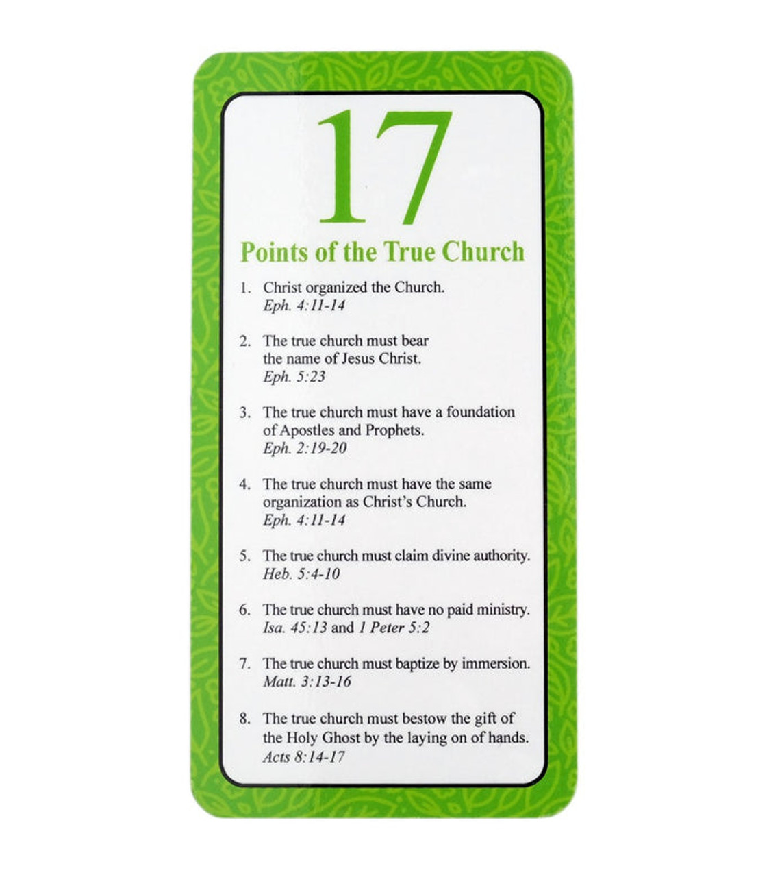 17 Points of the True Church (10 Pack of Bookmarks)