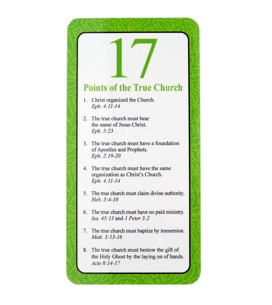 17 Points of the True Church (Bookmark)