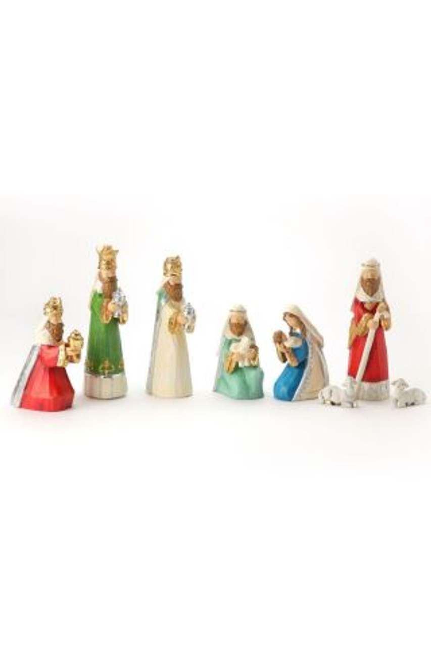 Jewel Tone Nativity with Metallic Highlights (8 Pieces)  While supplies las*