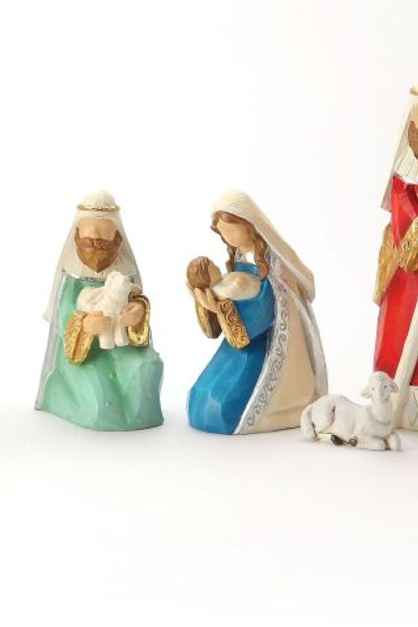 Jewel Tone Nativity with Metallic Highlights (8 Pieces)  While supplies las*