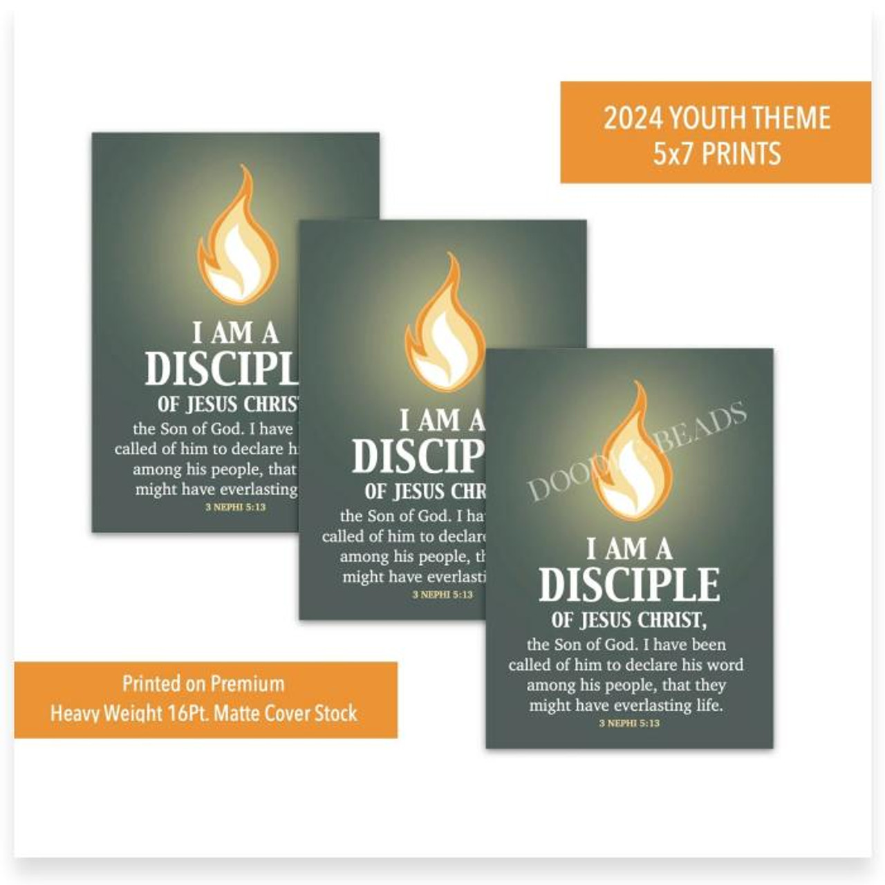 2024 I Am A Disciple of Jesus Christ - Glowing Flame (5x7 Print)