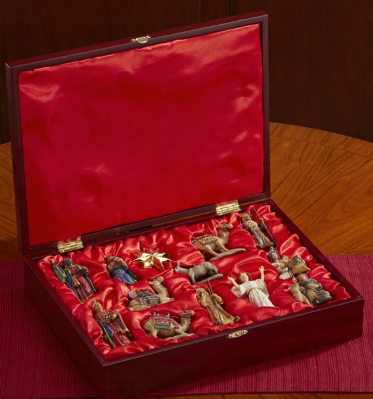 Nativity Ornament Set in Wood Case Nativity Ornament Set in Wood Case