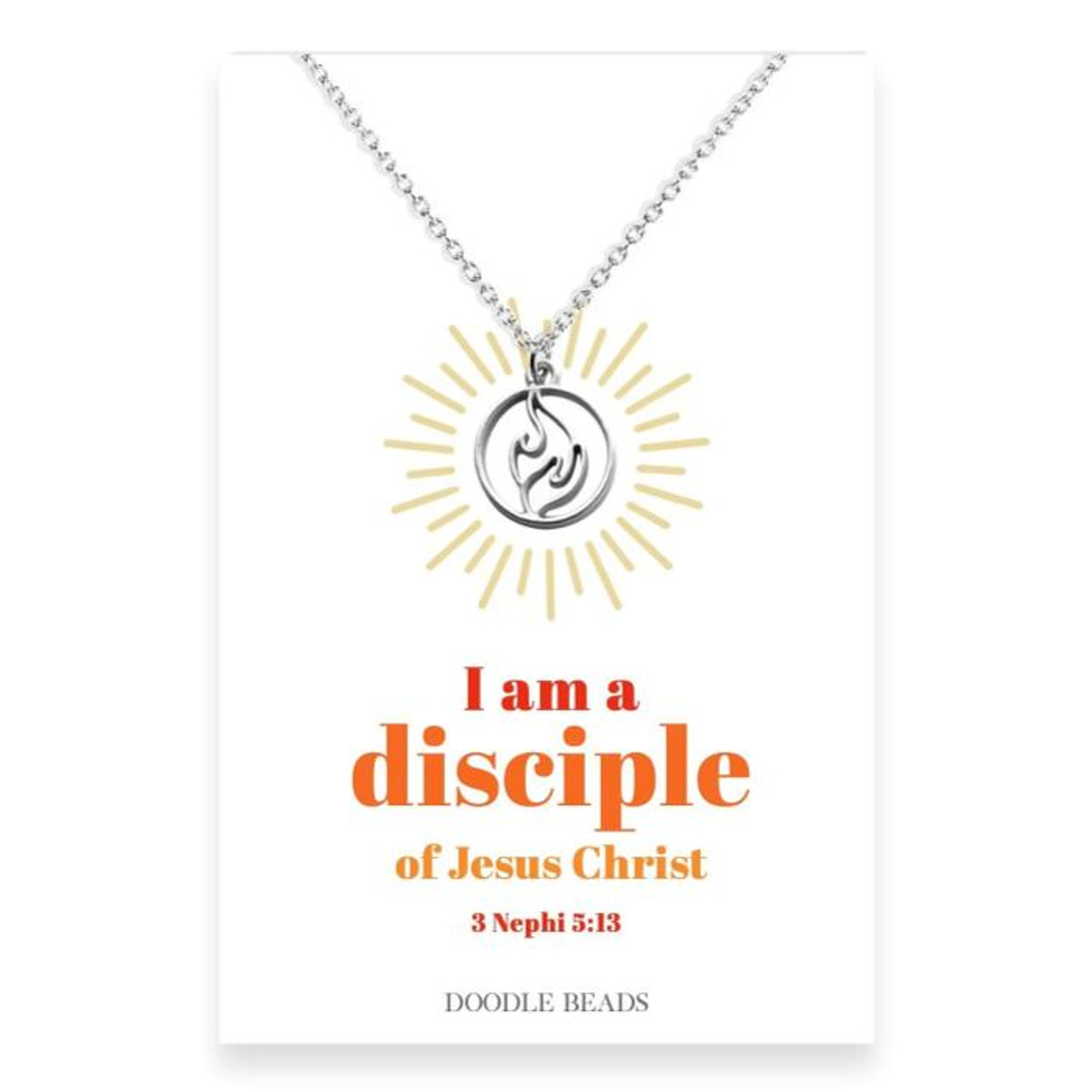 I Am A Disciple Of Jesus Christ, 2024 LDS Youth Theme Logo Necklace (Silver)