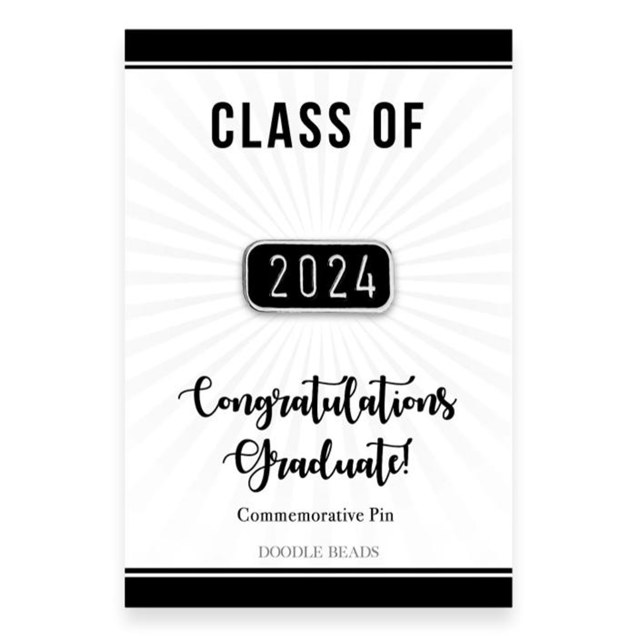 Class Of 2024 Enamel Pin, Congratulations Graduate (Silver)