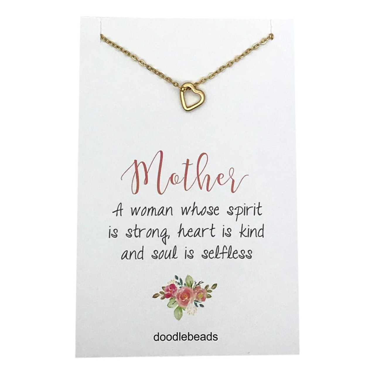 Mother Frame Heart Necklace (Gold)