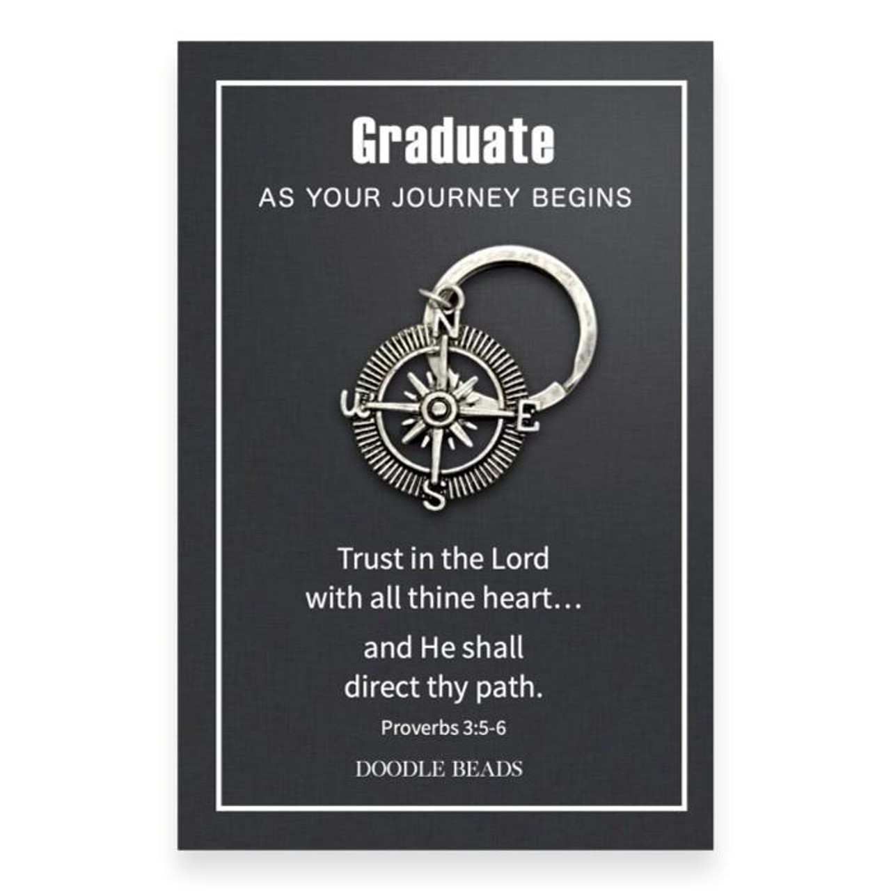 Compass Key Ring, Graduate As Your Journey Begins