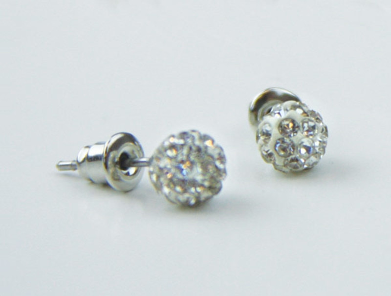 White Sparkle Baptism Earrings * Cardston Book Shop