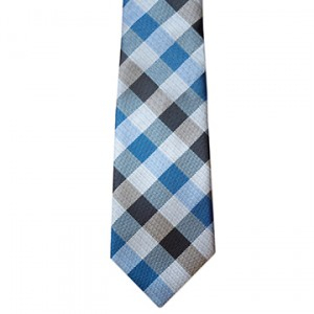 Blue & Black Plaid Men’s Tie Skinny *