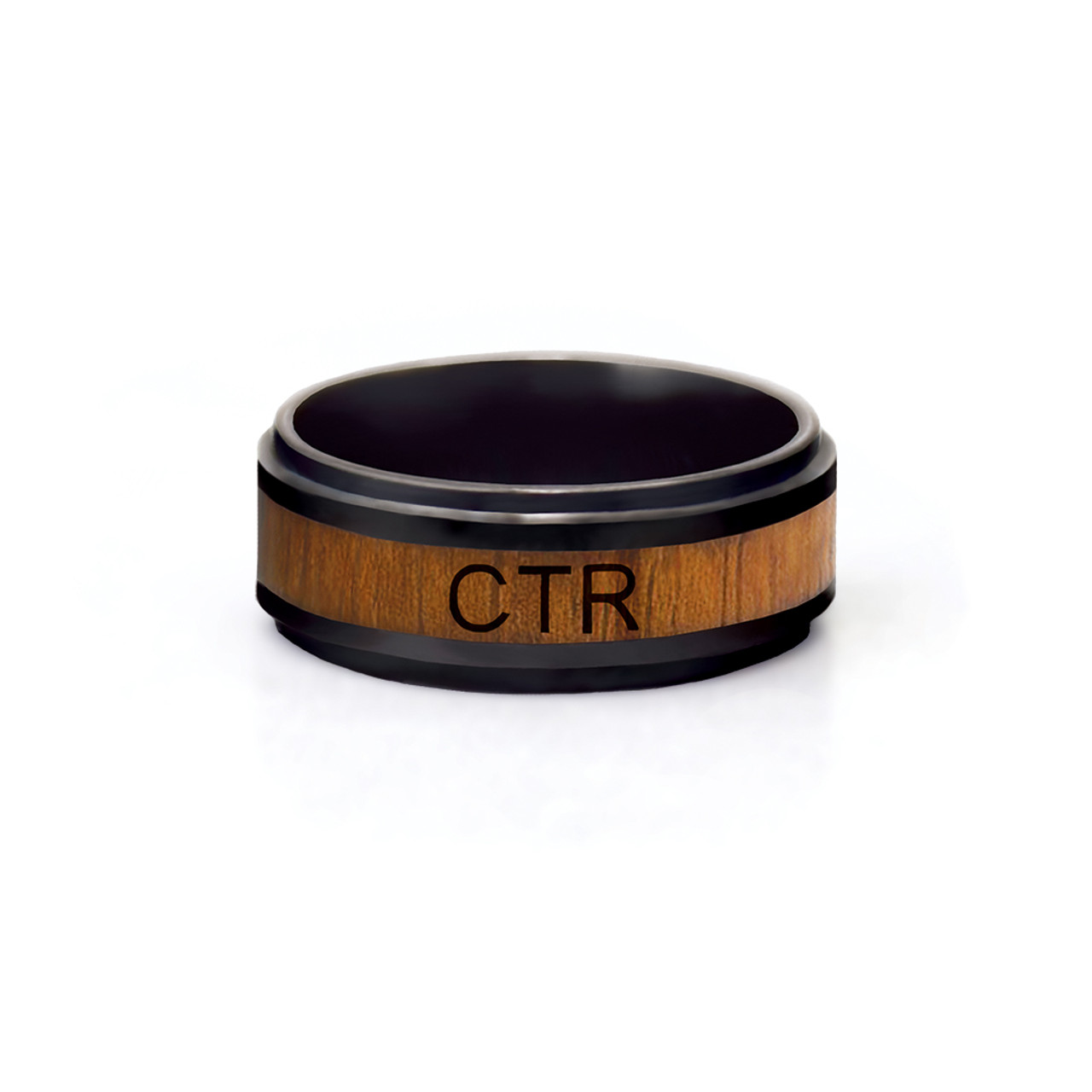 Frontier CTR Ring (Ceramic With Wood Inlay) While supplies last*