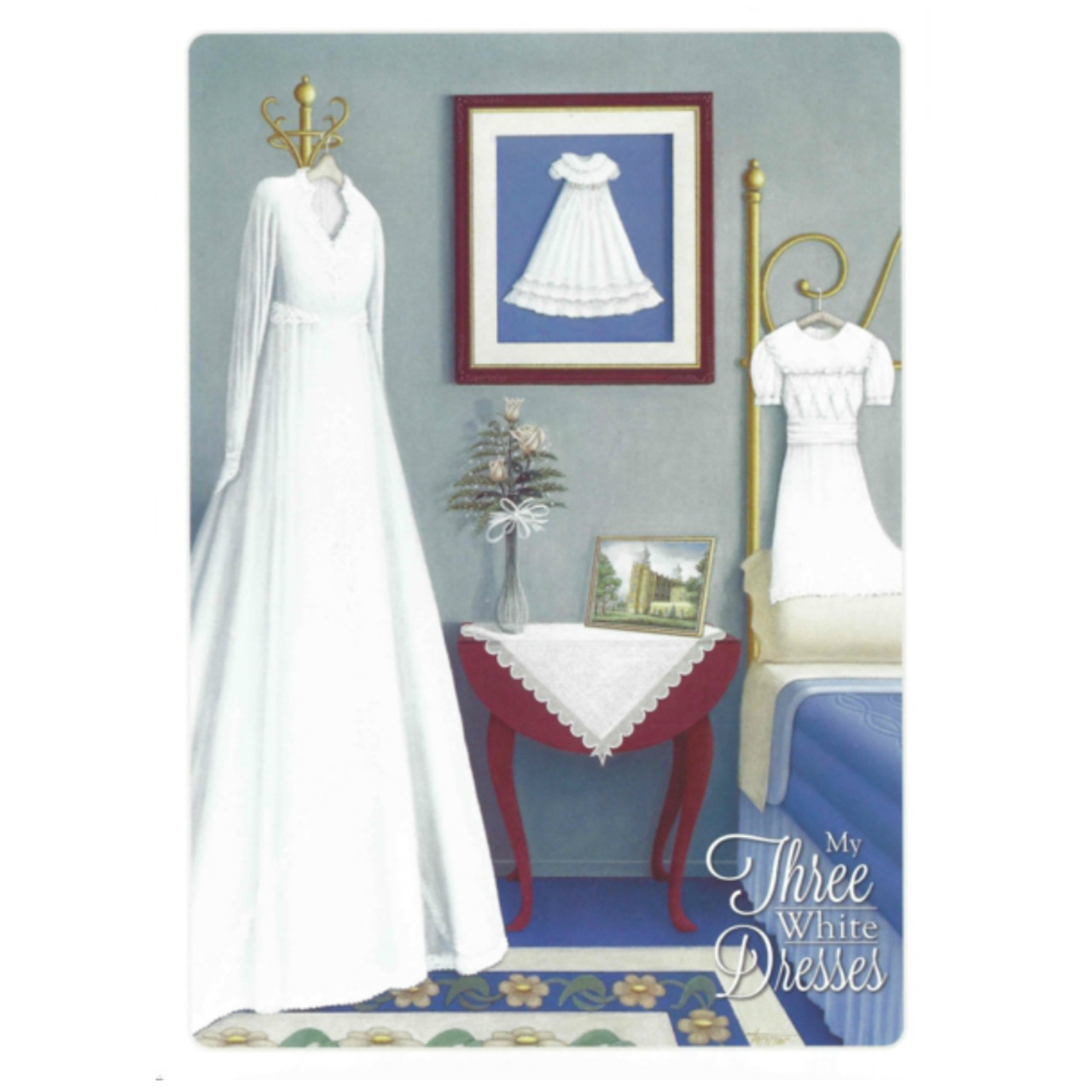 Baptism Greeting Card: Three White Dresses 
