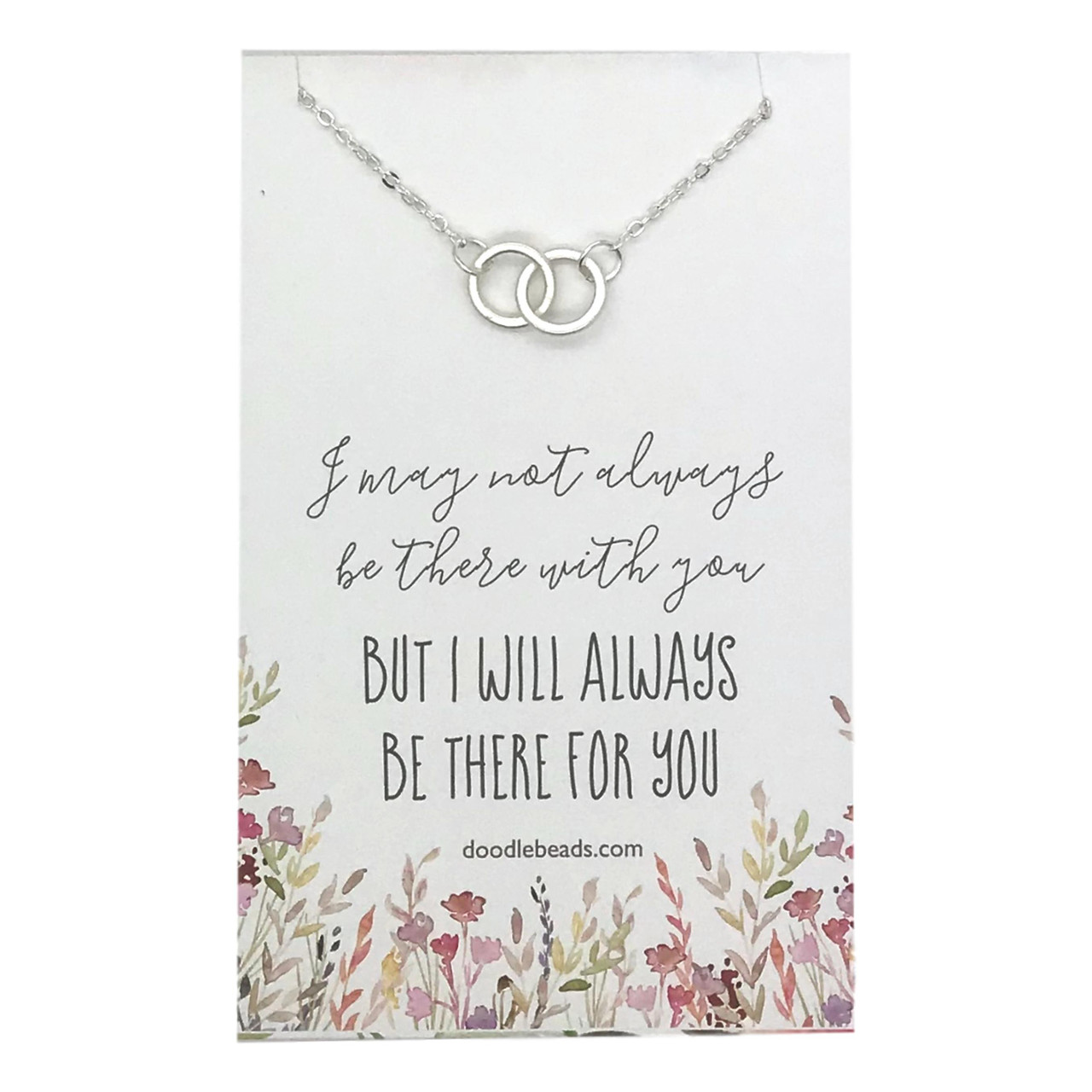 Double Ring Necklace, Always Be There For You, in silver