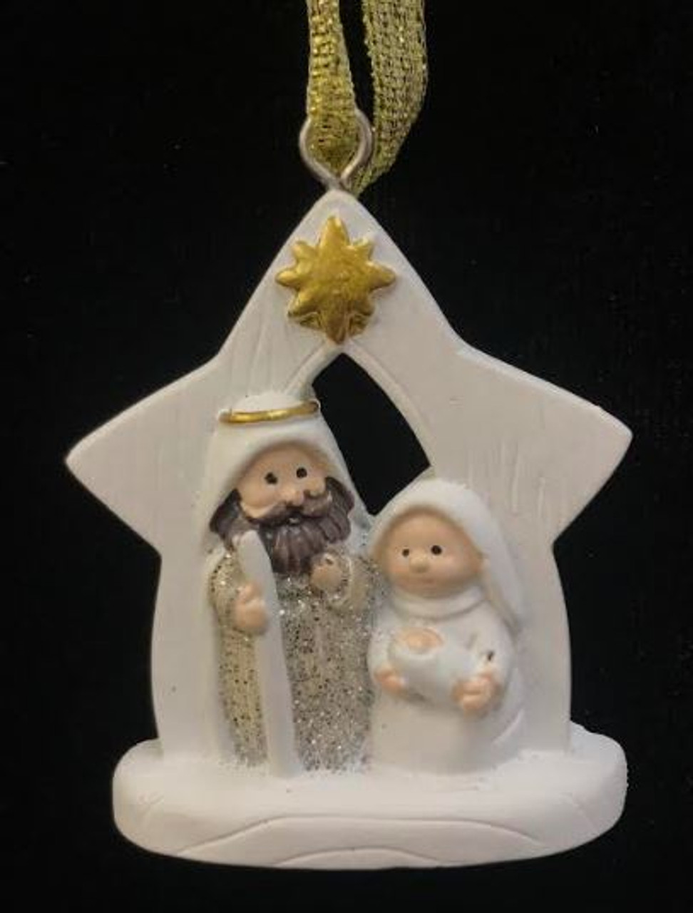 Holy Family Glitter (Small Ornament) While supplies last*