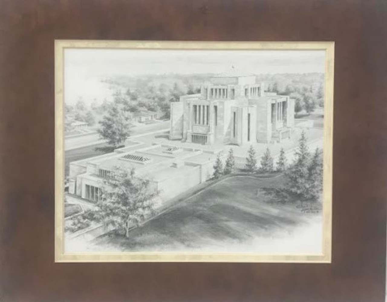 Cardston Alberta Temple Sketch (11x14 Matted Print)*