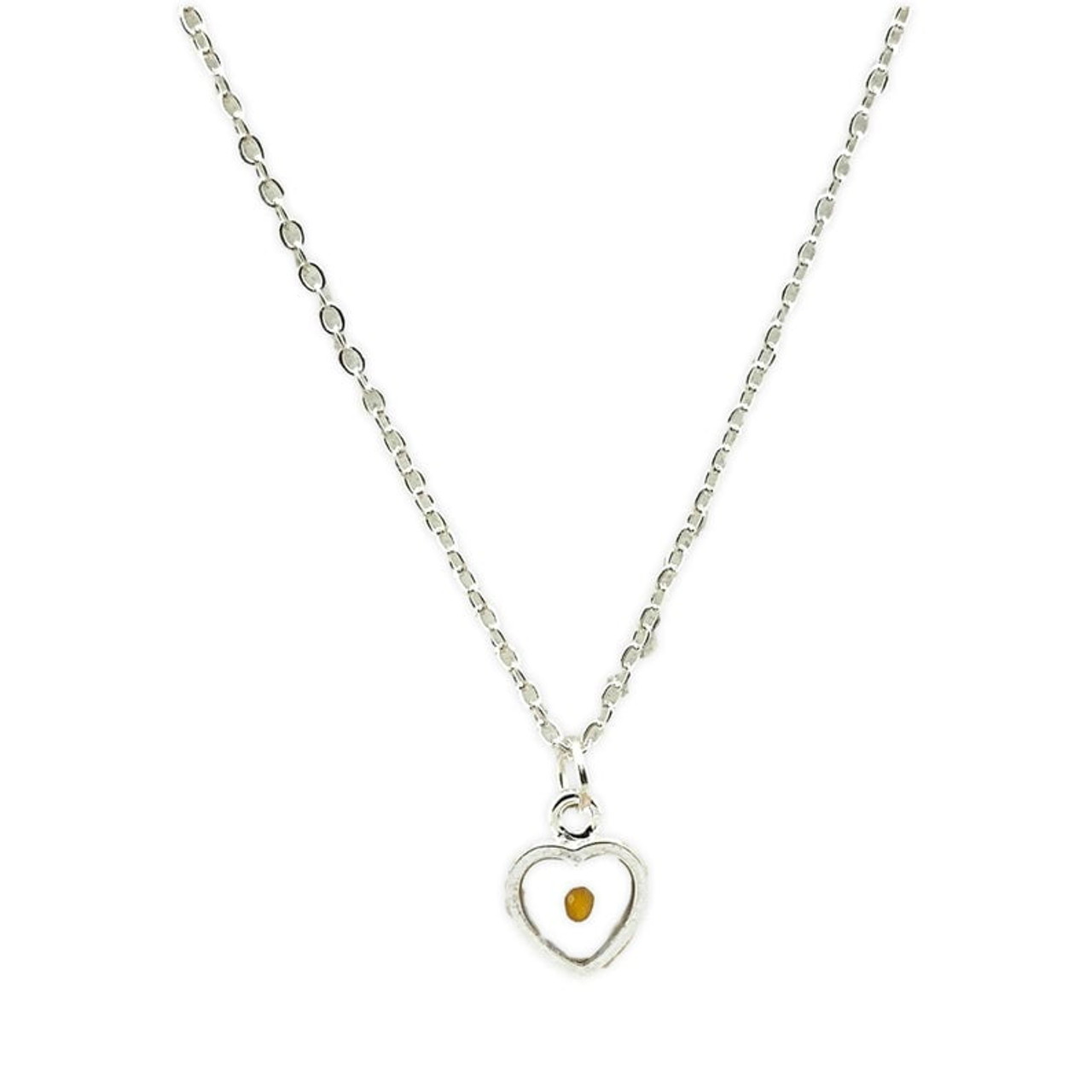 Mustard Seed Heart (Gold or Silver Necklace) Pick color to order*