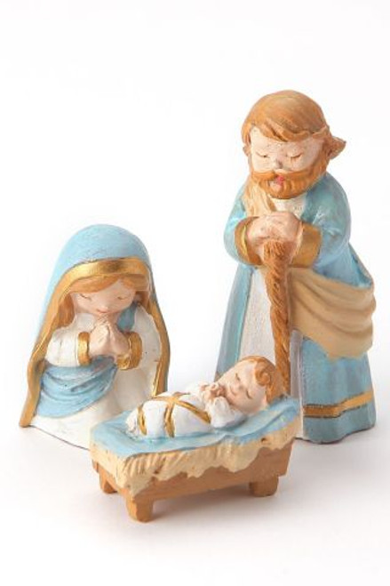 Accent Holy Family Blue/Gold (Nativity 3 pc) While supplies last*