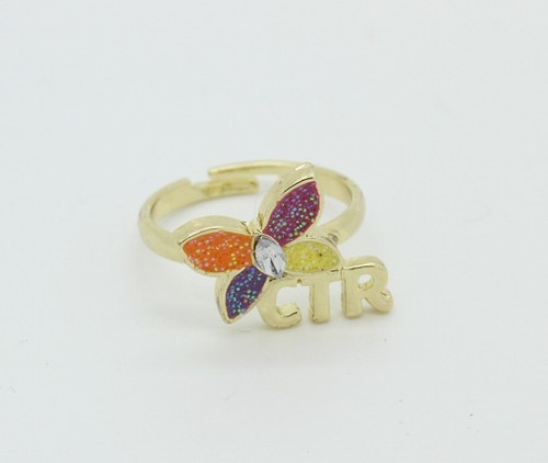CTR Sparkle Butterfly Ring Gold band