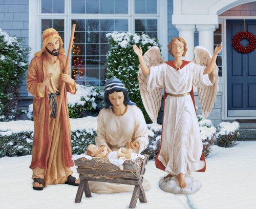 Real Life Outdoor Nativity 4 Piece set