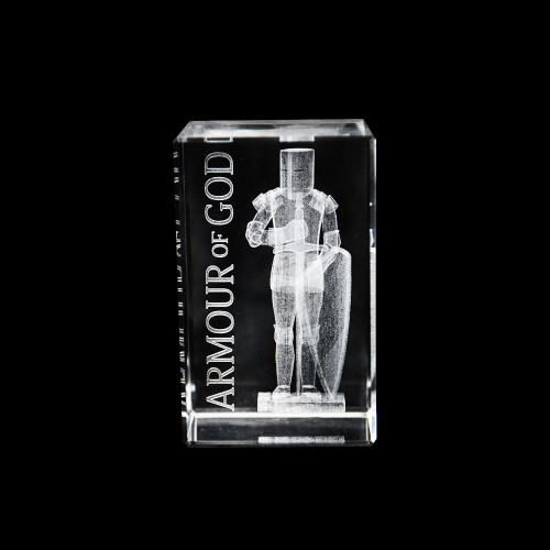 Armour of God Laser-engraved Crystal Cube