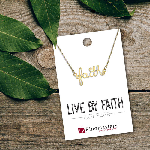 Faith Script Necklace 