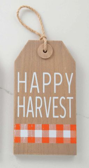 Happy Harvest Wall Art Orange Plaid 10 Inch (While Supplies Last)*