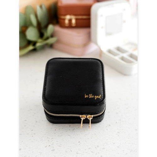 Travel Jewelry Case With Quote: Be the Good (Black)