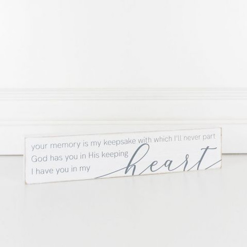 Your Memory Is My Keepsake 12x2 White