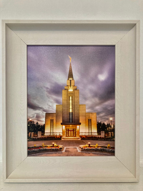 Vancouver Temple - Twilight Vertical by Scott Jarvie 11.5x13.5 Framed Canvas (While Supplies Last)