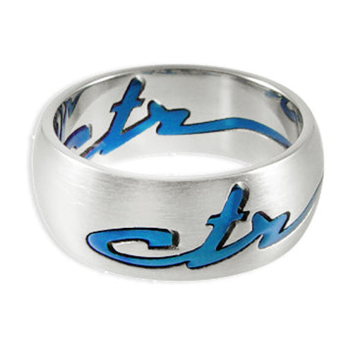 Silver & Blue Signature CTR Ring (Stainless Steel) While supplies last*