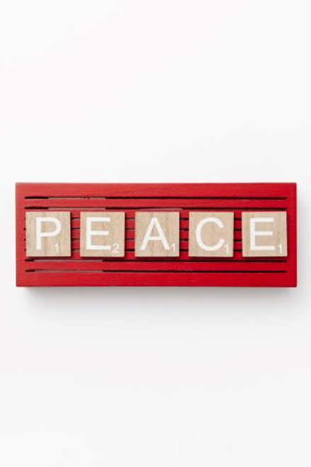 Peace Scrabble Decor Red