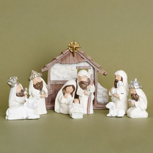 Minimalist Cream Nativity Set (10 Pieces)* Minimalist Cream Nativity Set (10 Pieces)*