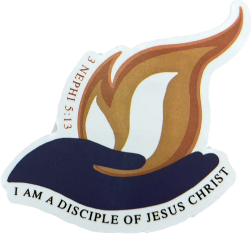 2024 I Am a Disciple of Jesus Christ - Youth Theme Words with Yellow Flame (Vinyl Sticker)*