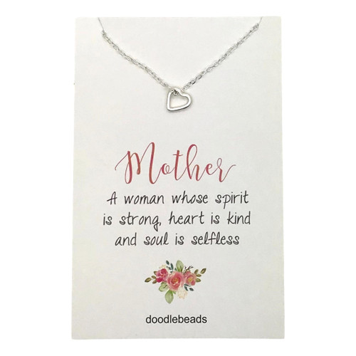 Mother Frame Heart Necklace (Silver)