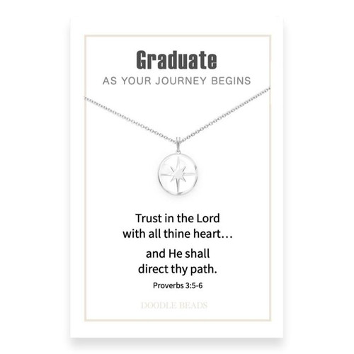 Graduate Trust In The Lord Compass Necklace