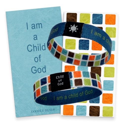 I Am A Child Of God Woven Bracelet, Checked