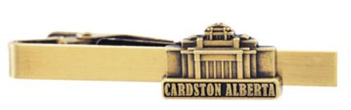 Cardston Alberta Tie Bar Antique Gold
