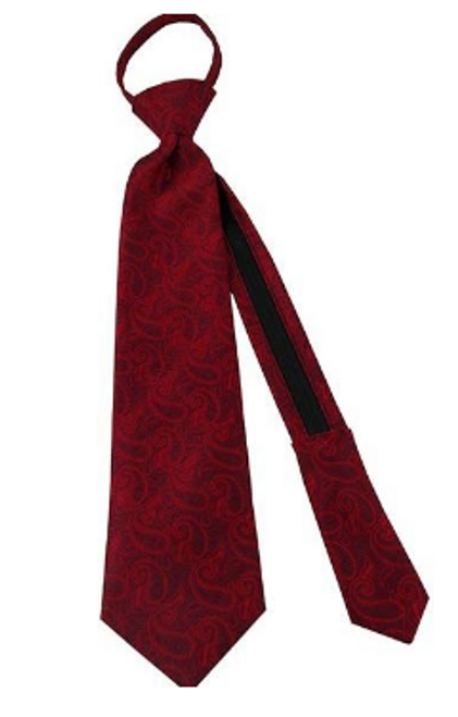 Angel Moroni Red Paisley Boy Zipper Tie ages 4-10
