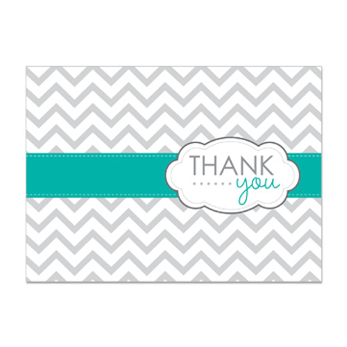 Thank You Greeting Card with Chevron Pattern