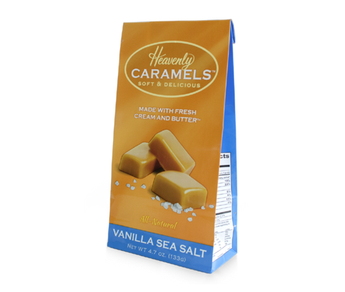 Heavenly Caramels Vanilla Sea Salt 4.7 oz bag by J.Morgan's Confections