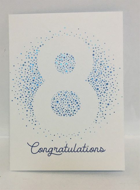 Baptism Greeting Card -  #8 Blue Foil  Congratulations