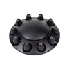 Matte Black Front Axle Cover With Dome Cap & 1-1/2" Nut Covers - Push-On