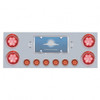 SS Rear Center Panel With 4X 7 LED 4" Reflector Lights & 6X 9 LED 2" Lights & Visors -Red LED & Lens