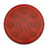 Stainless Top Mud Flap Plate With Three 12 LED 4" Lights & Visors - Red LED/Red Lens